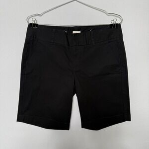 J.Crew Frankie Stretch Chino Shorts Women's 6 Black Solid Casual Summer NWOT